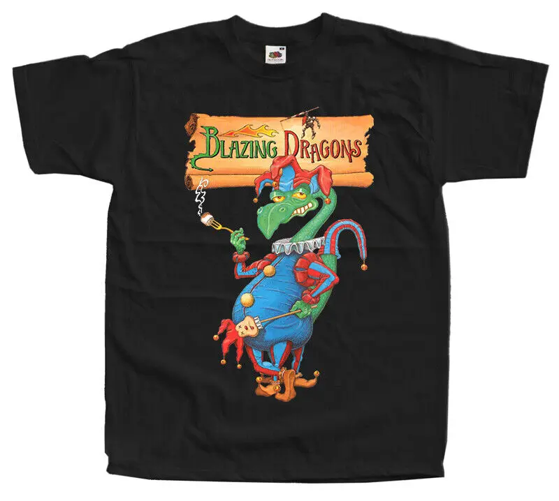 Blazing Dragons, COMPUTER GAME, T-Shirt (BRICK,BLACK,BLUE) All sizes S-5XL