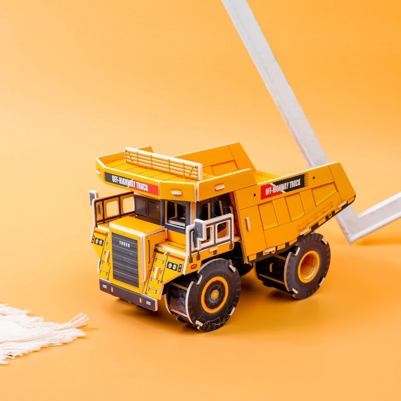 대형 건설 트럭 굴삭기, 3D 입체 퍼즐 종이, 어린이 교육용 작은 장난감 퍼즐