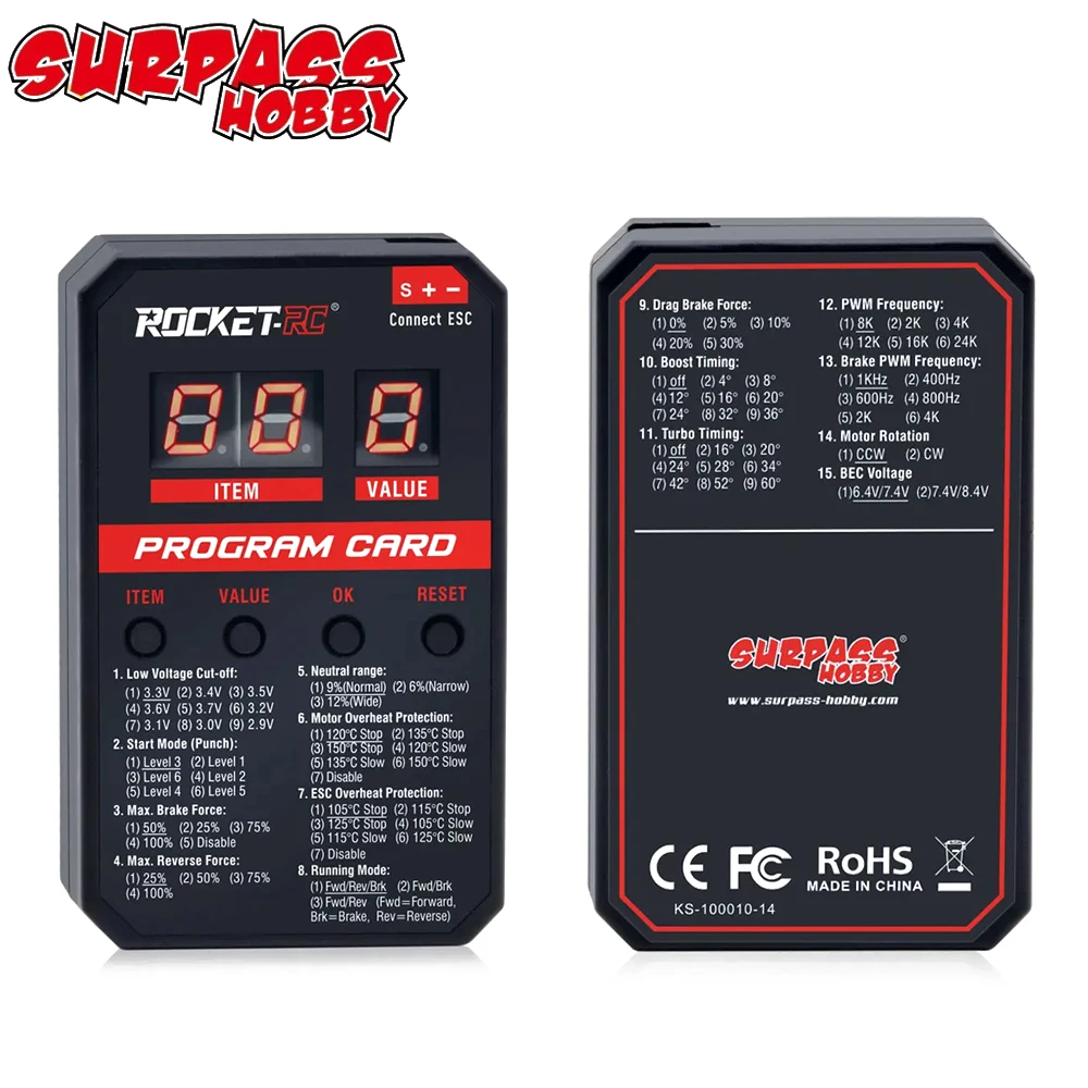 Surpasshobby تجاوز هواية صاروخ V2 الأسرع من الصوت 50A 60A 90A 110A 2-3S مقاوم للماء بدون فرش ESC 5.8 فولت/5A BEC لشاحنة سيارة RC 1:10