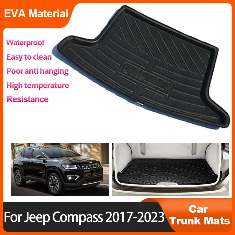 

For Jeep Compass MP 2017 2018 2019 2020 2021 2022 2023 Car Rear Trunk Mats Waterproof Liner Cargo Boot Storage Pad Accessories