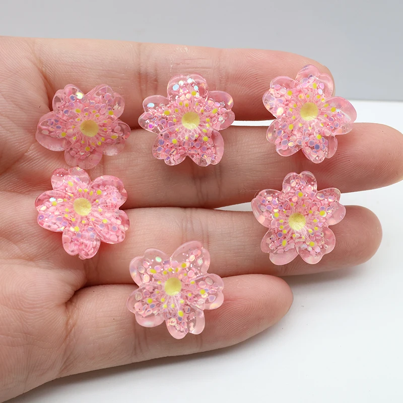 5-10Pcs Clear Pink Flower Cherry Blossom Fridge Magnets Strong Magnetic Resin Sticker for Refrigerator Photo Message Home Decor
