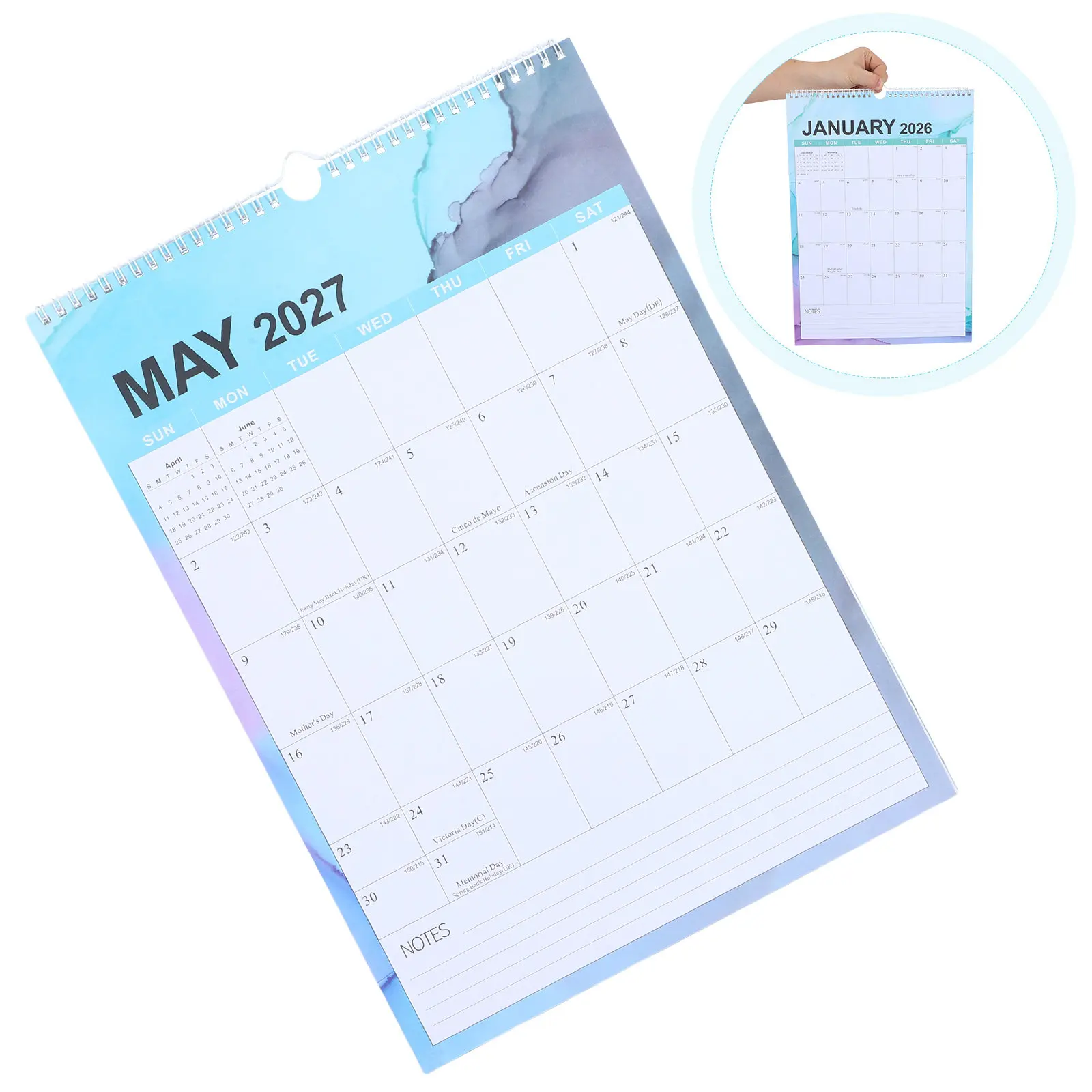 

Hanging Calendar 2026 18 Month Yearly Wall Planner Spiral Bound Functional Design for Office Supplies and Academic Scheduling