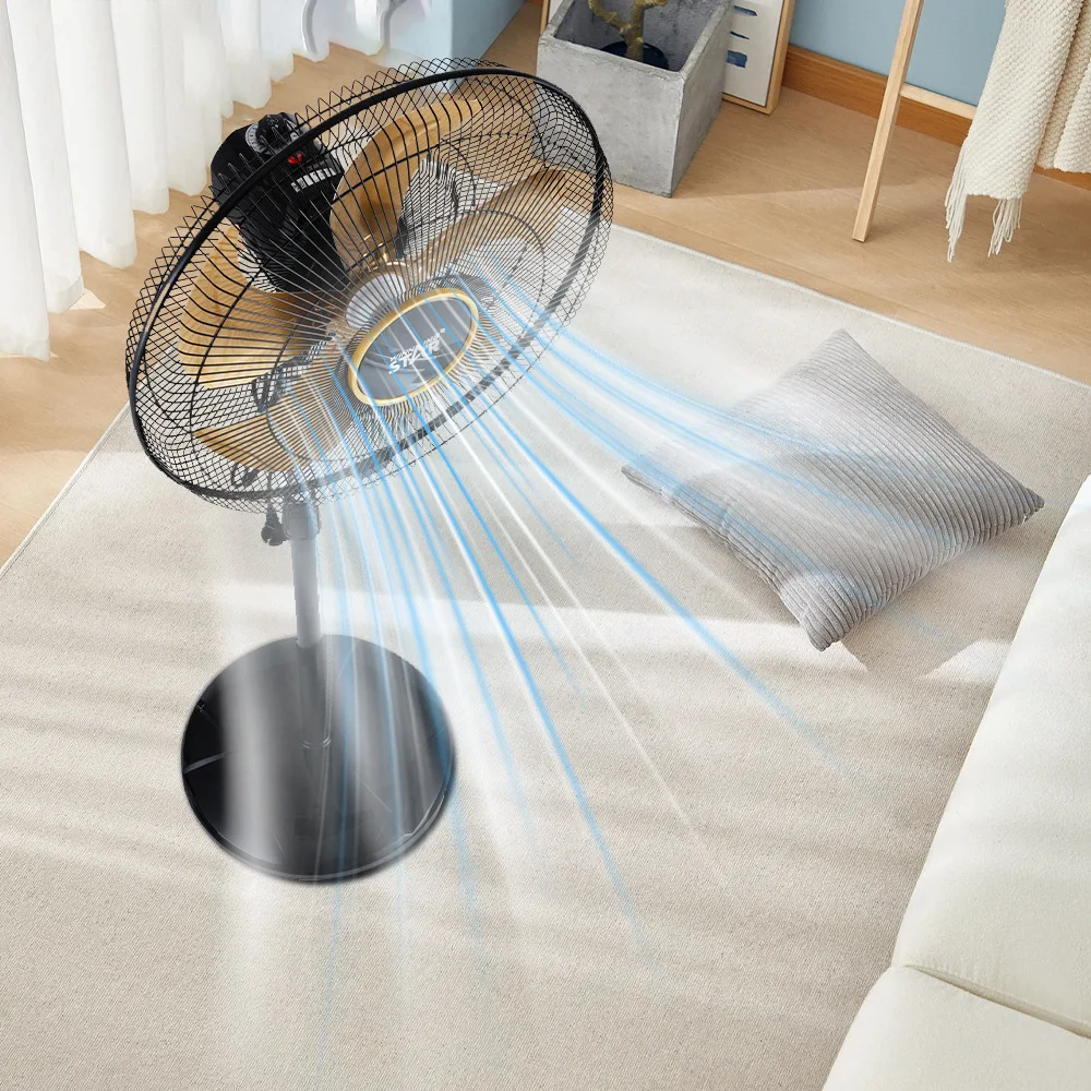 High-Power 18-Inch Household Portable Floor Fan Business Model Mechanical Control Durable Metal Construction Electric Source