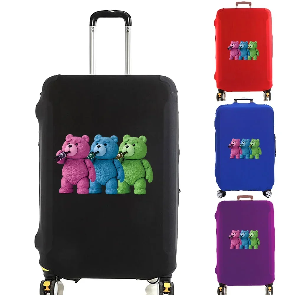 Luggage Cover Suitcase Protector Three Bears Thicken Elasticity Dust Cover Travel for 18-32 Inch Trolley Anti-scratch Protective