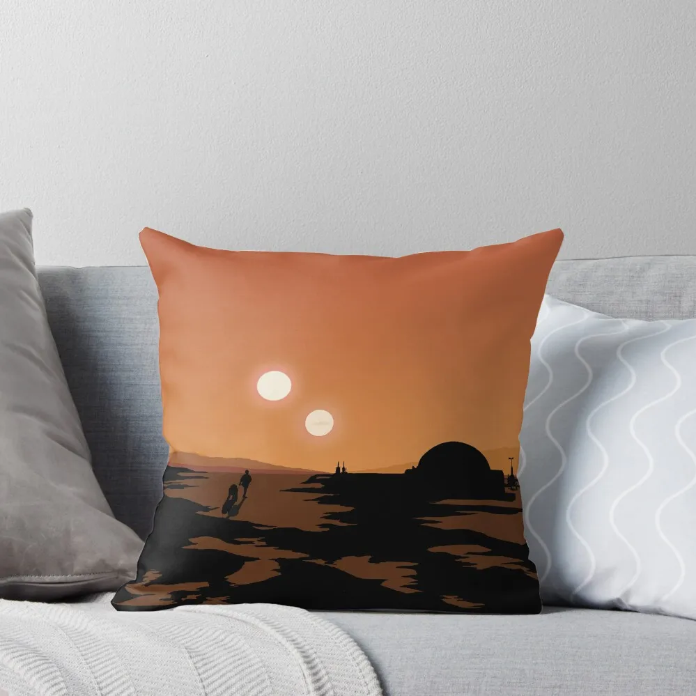 

Tatooine: Double Sunset All The Way! Throw Pillow pillow cover christmas bed pillows pillow