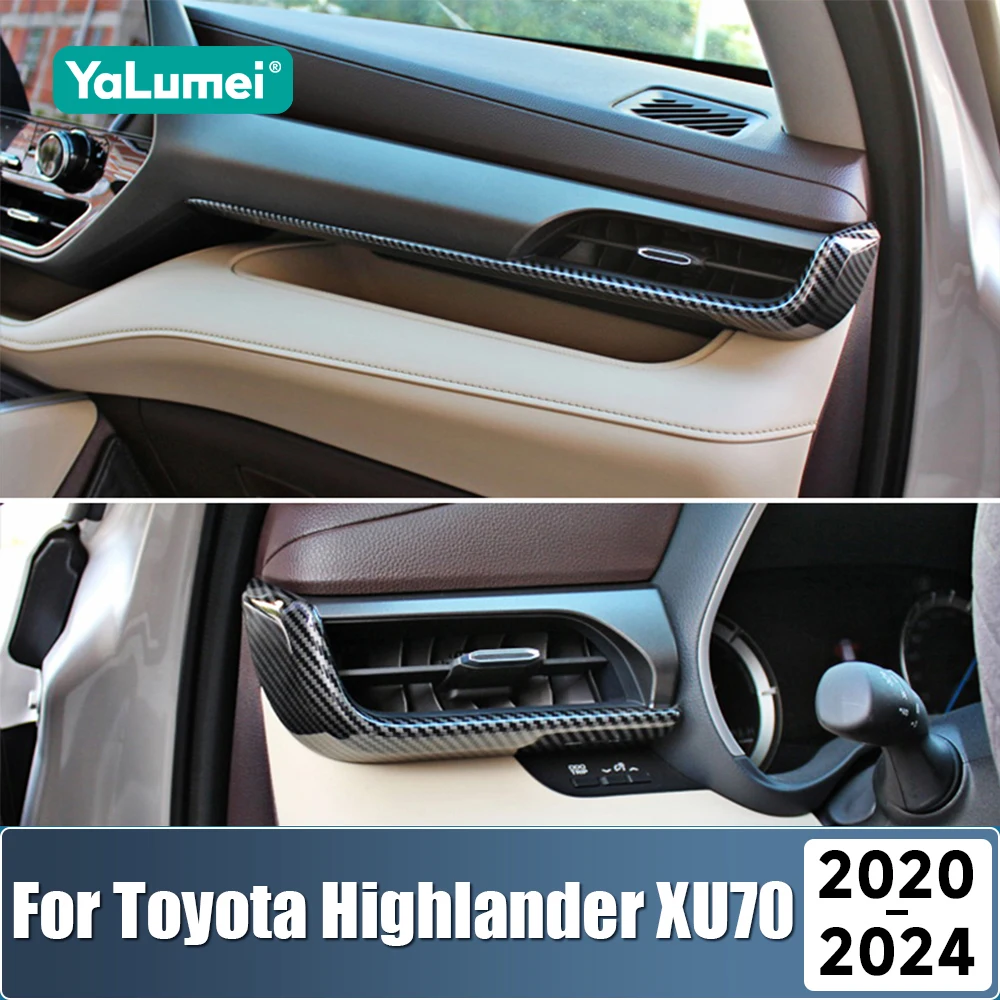 

Для Toyota Highlander XU70 2020 2021 2022 2023 2024, гибридная центральная панель управления автомобиля, приборная панель, боковая крышка розетки кондиционера