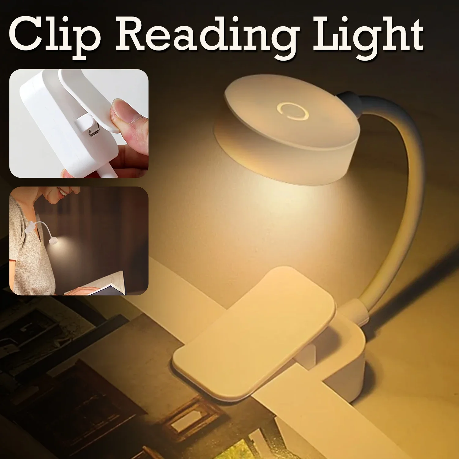 Student reading and writing desk lamp led charging clip book lamp USB charging soft light eye protection lasting new