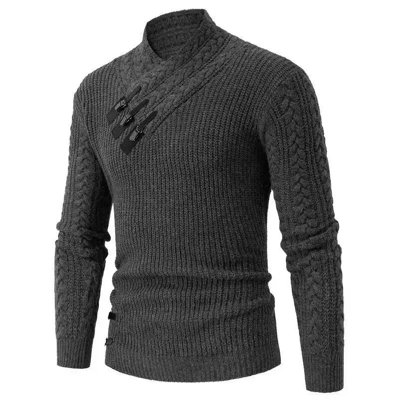 Winter Men's Fitted Woolen Sweater High-Quality Fashionable Youth-Oriented Thick And Warm Pullover Sweater With Added Insulation