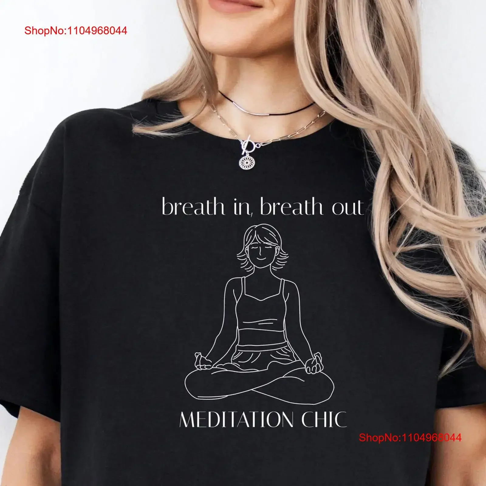 

Yoga T Shirt Breathe Symbol For Her Gym Workout Tops Inspirational Motivational Meditation Chic vintage Washed streetwear