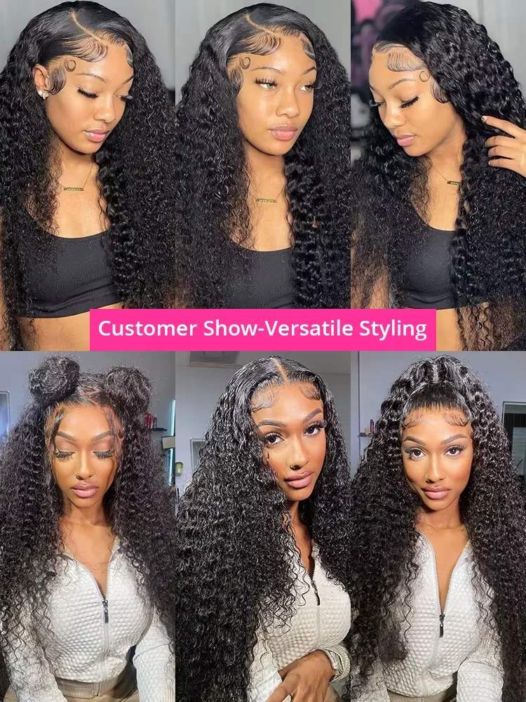 30 40 Inch 13x6 Deep Wave Human Hair Wigs 13x4 HD Lace Frontal Hair Wig Lace Front Human Hair Wig 220% Preplucke Remy Curly Wigs image 6