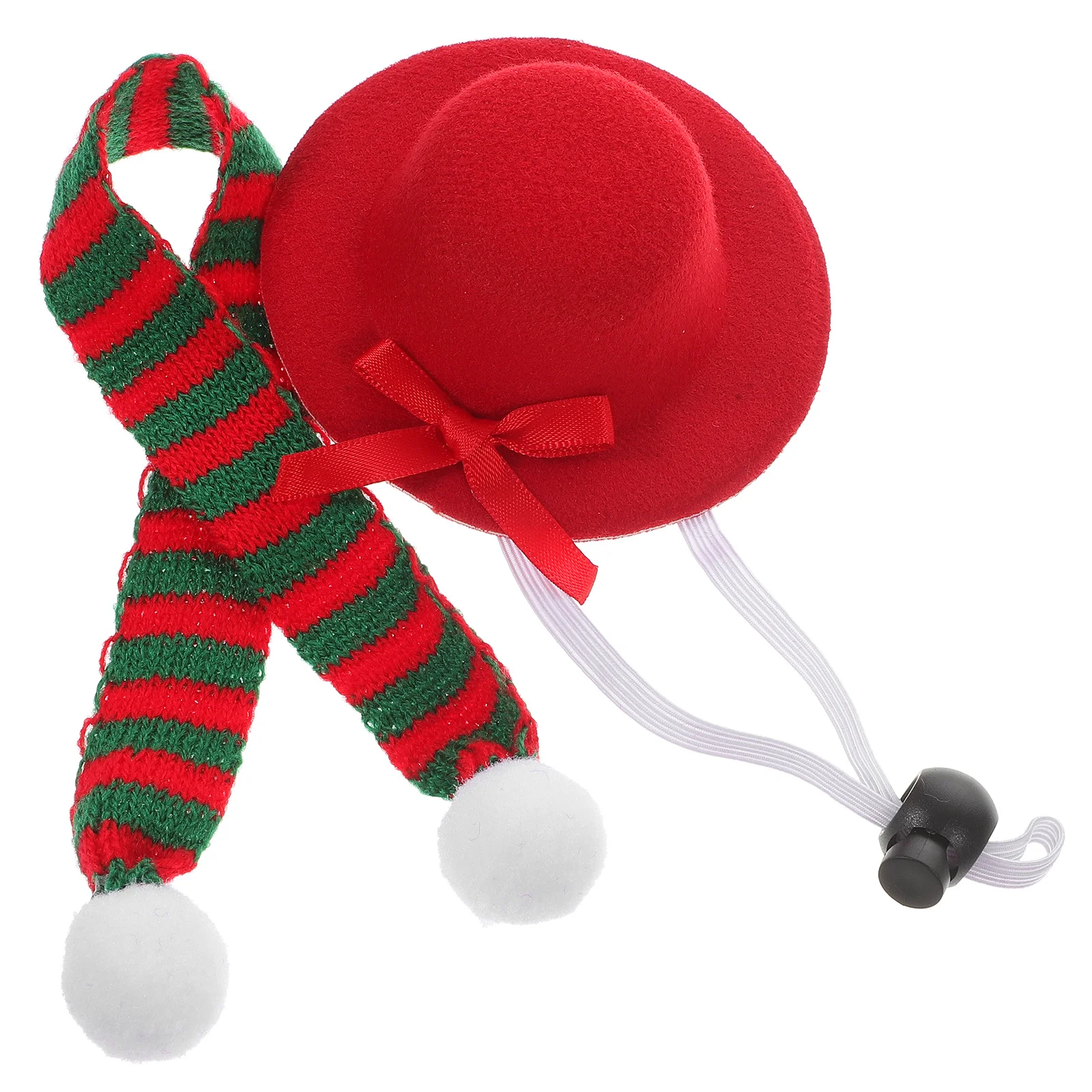 2Pcs Pet Hat Prop Set Dog Scarf and Hat for Christmas Party Birthday Celebration Daily Use Comfortable Easy to Wear Festive