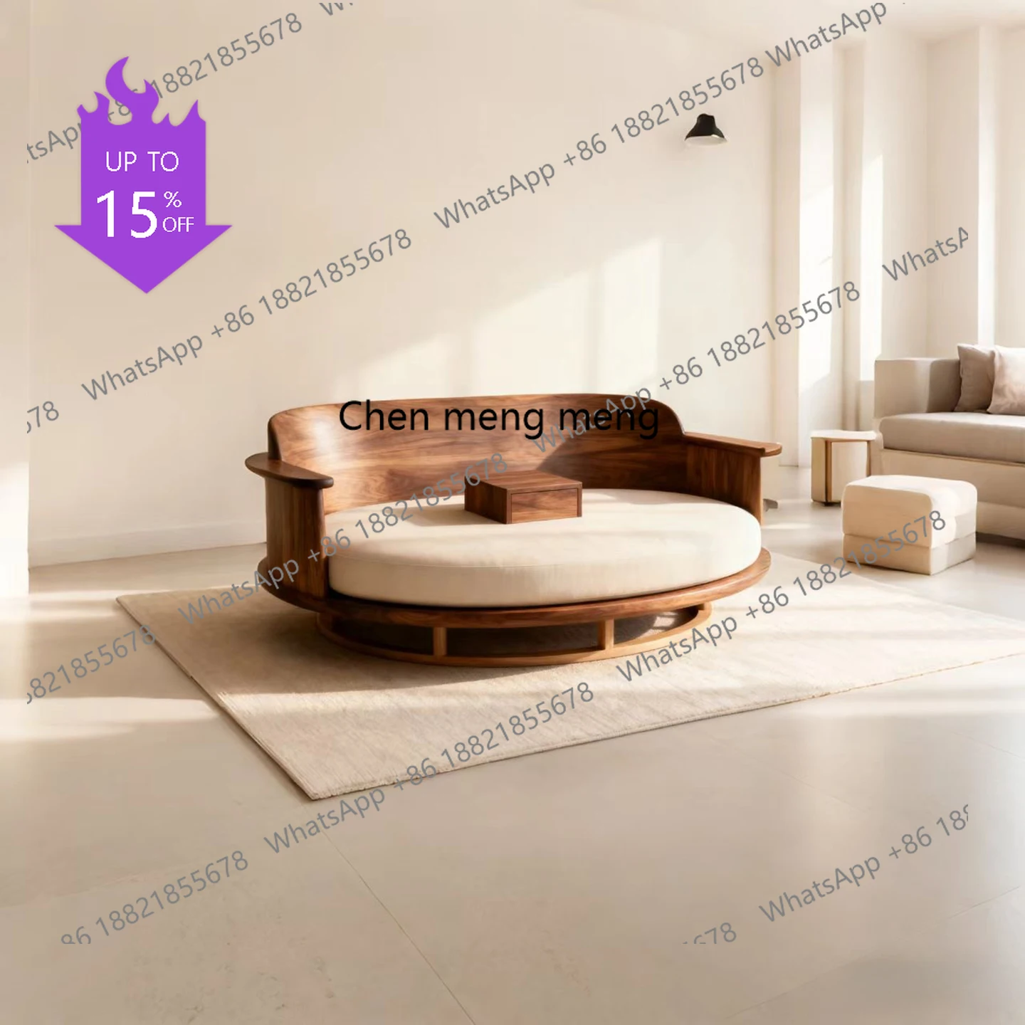 

Новая кровать-софа в китайском стиле из черного ореха (североамериканский) в стиле Сун, эстетика архата, массив дерева, двуспальная