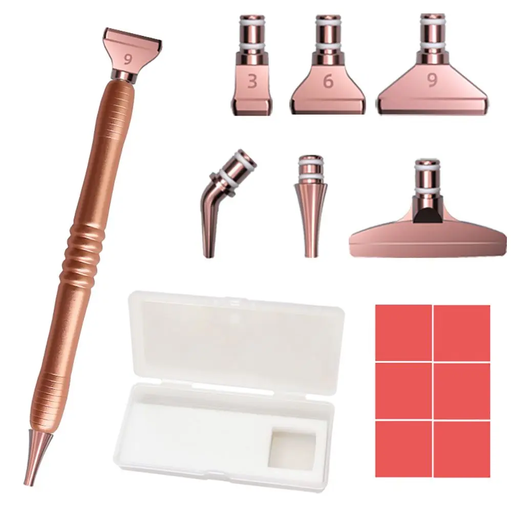 Multi-placer 5D Diamond Painting Cross Stitch Point Drill Pen Alloy Replacement Pen Heads Diamond Painting Pen Glue Clay