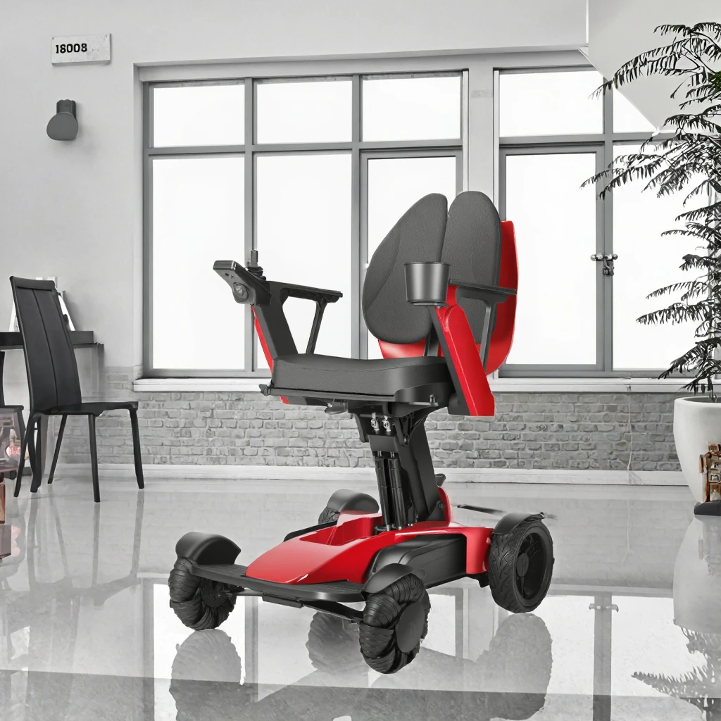 LSL compact fashionable electric wheelchairwith Bluetooth control motor adjustable seat height flexible folding reasonable price
