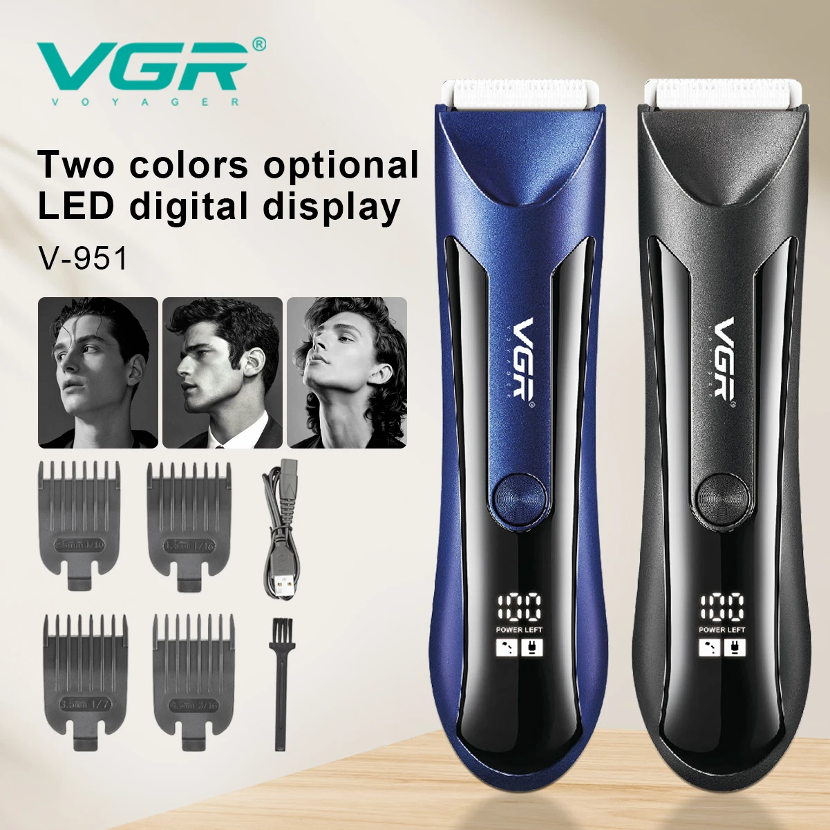VGR 951 الجسم الشعر المتقلب الفخذ قابلة للشحن الكرة ماكينة حلاقة/المتقلب الرجال الكهربائية العانة اللحية مقص الشعر للرجال انيمال