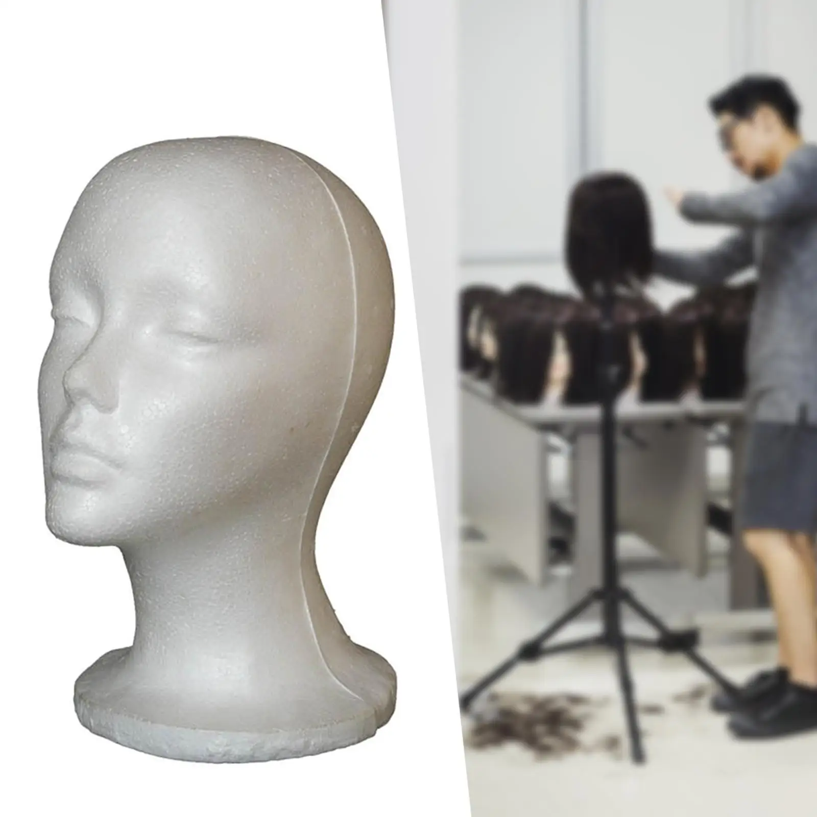 Mannequin Head Display Stand Model Display Stand Holder Foam Wigs Head Lightweight for Glasses Headphone Headset Wigs Salon