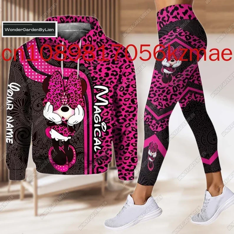 Disney Minnie Mouse Hoodie Women's Hoodie Set Mickey Yoga Pants Sweatpants Women's Y2k Hoodie Leggings Fashion Tracksuit