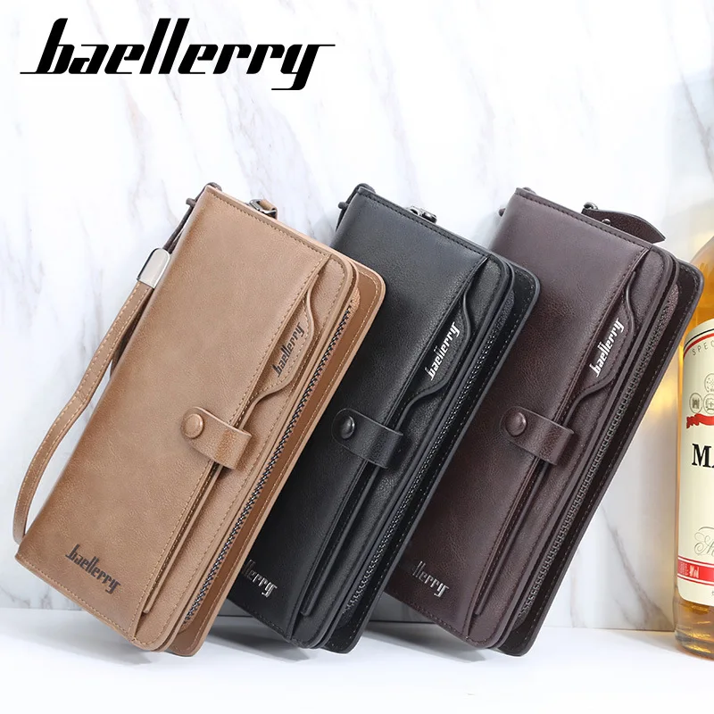 

Men's Wallet Handbag Business Multi Card Slots Driving License Phone Bag Large Capacity Buckle