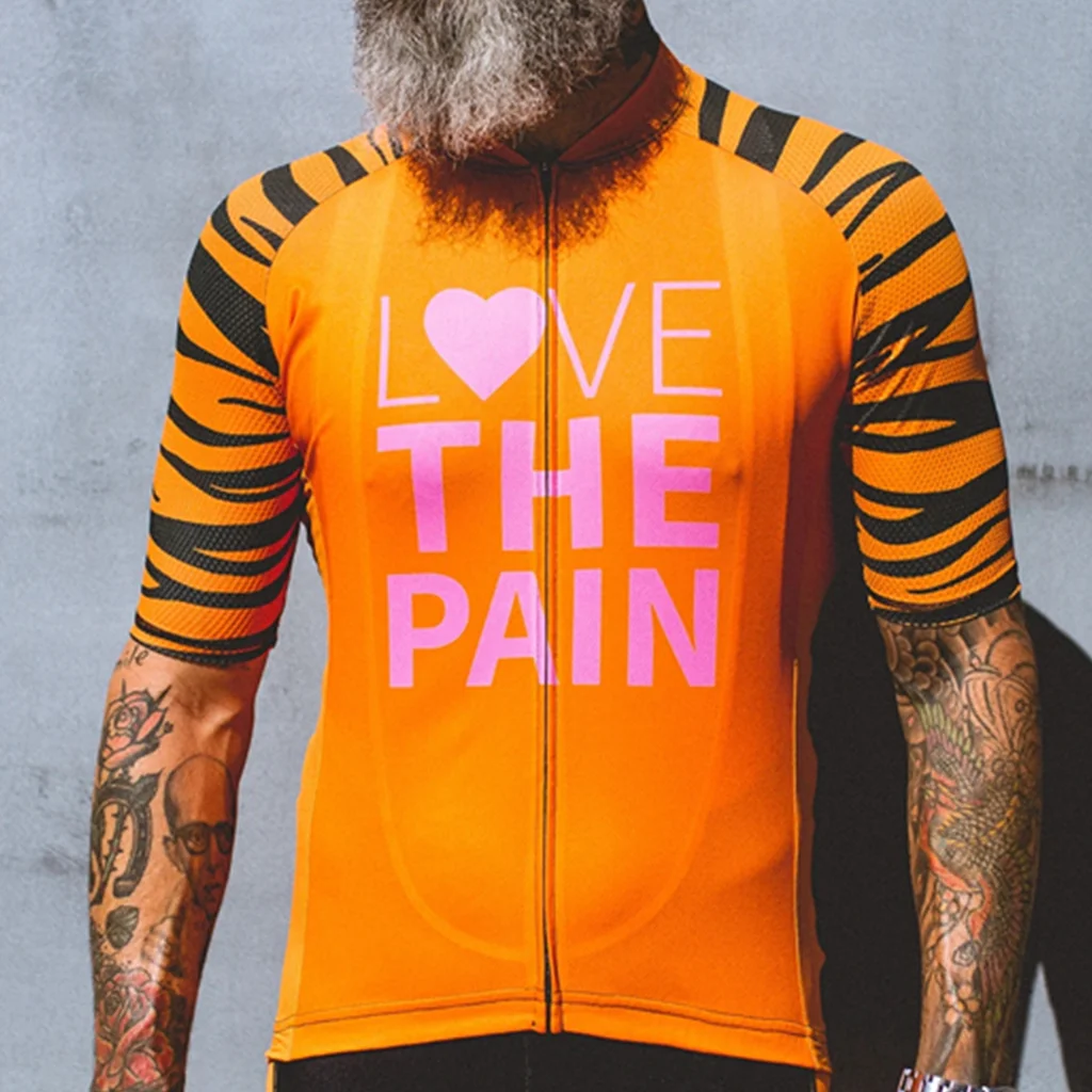 Love The Pain Summer Men\'s Cycling Short Sleeve Breathable Jerseys Camiseta Mtb Hombre Manga Corta Camisa De Ciclismo Maillot