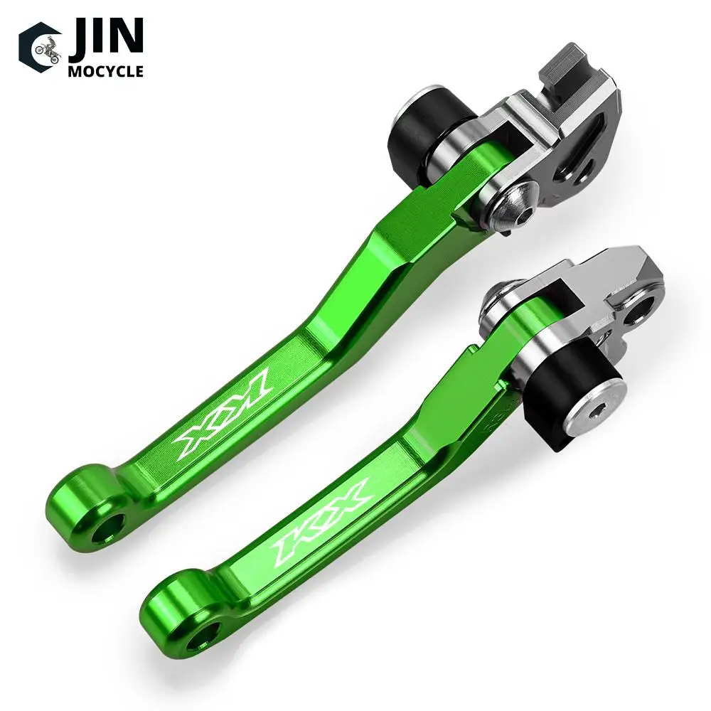 Motorcycle Handle CNC Aluminum Levers For Kawasaki KX65 KX80 KX85 KX125 KX250 Foldable Brake Clutch Lever Dirt Bike Levers Grips