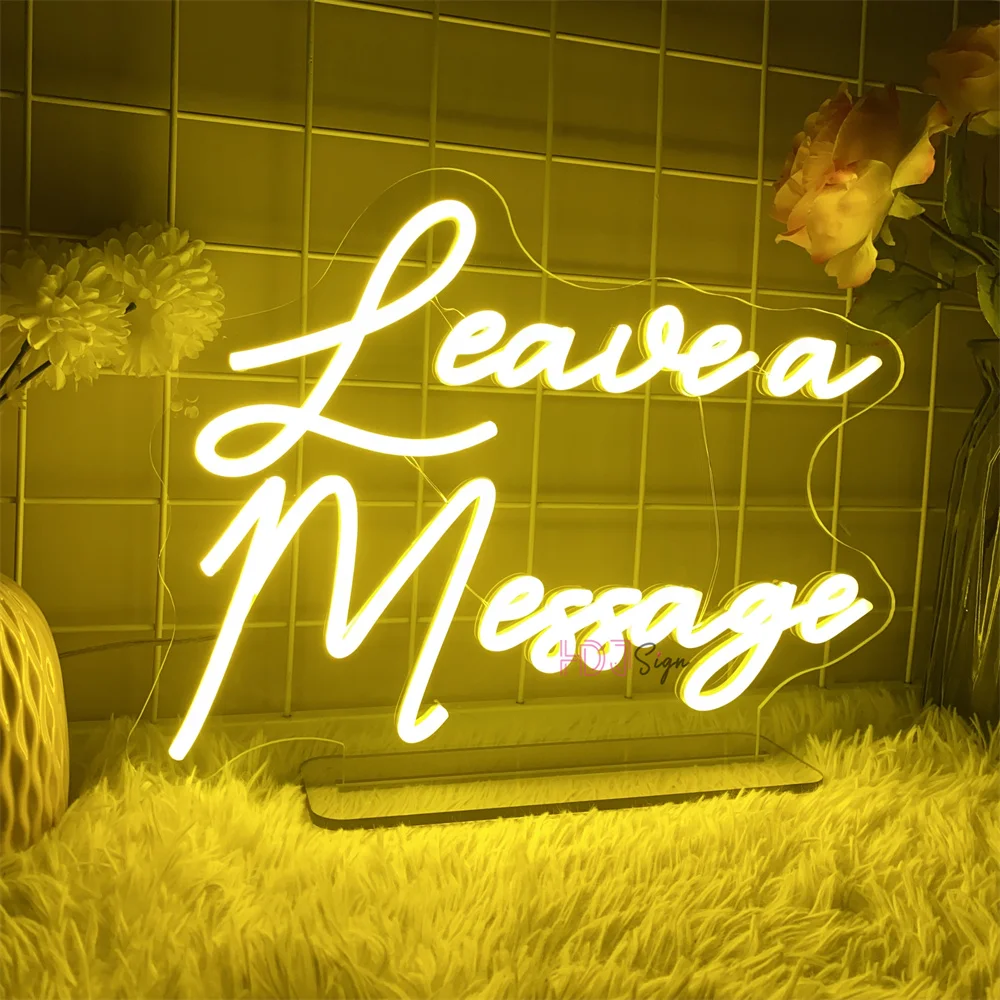 Leave A Message Neon Led Sign Bedroom Table Decor Desk Night Lights Lamp Neon Signs USB Wedding Coffee Bar Party Decoeation