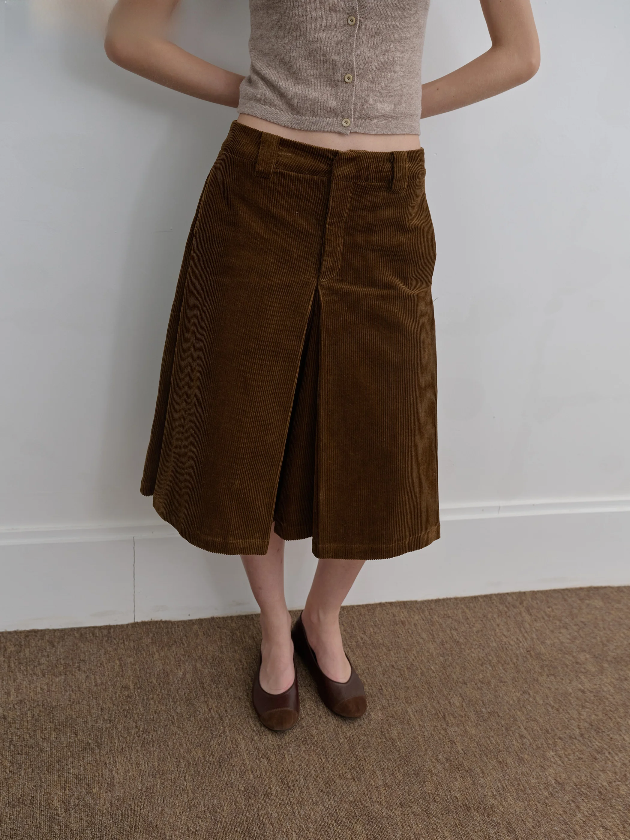 

Loose A-Line Seven-Foot Pants Cotton Velvet Trousers for Women Spring Autumn Winter Vintage Sle l Waist Zipper