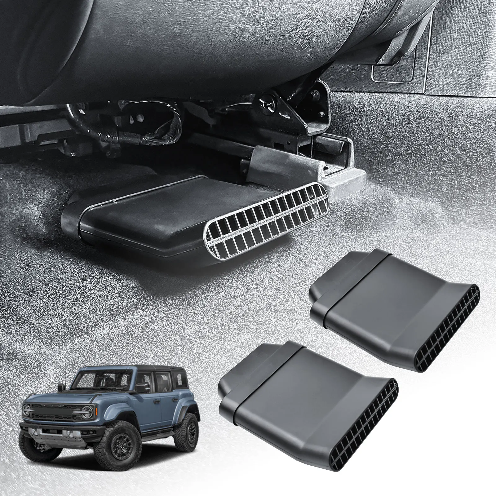 

Удлинитель вентиляционного отверстия под заднее сиденье для Ford Bronco 2021-2025 годов, задний вентиляционный отверстие для кондиционера, направленный обогреватель, зимняя вилка