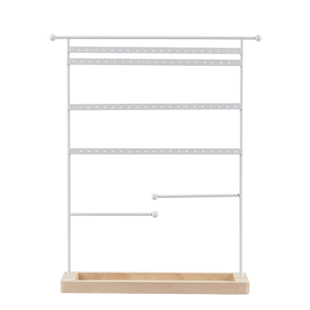 7 Tiers White 80-Hole Jewelry Rack Jewelry Earring Storage Jewelry Display Rack for Jewelry Storage and Display