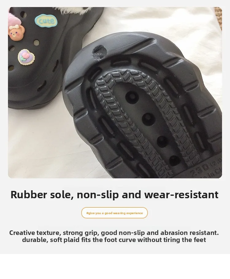 2026 Winter Damen Plateau-Hausschuhe Warme Fell-Pantoffeln Niedliche Mädchen-Dekorations-Hausschuhe Flauschige Bequeme Slip-On Freizeitschuhe Weiche Plüsch-Schuhe – Detail 6
