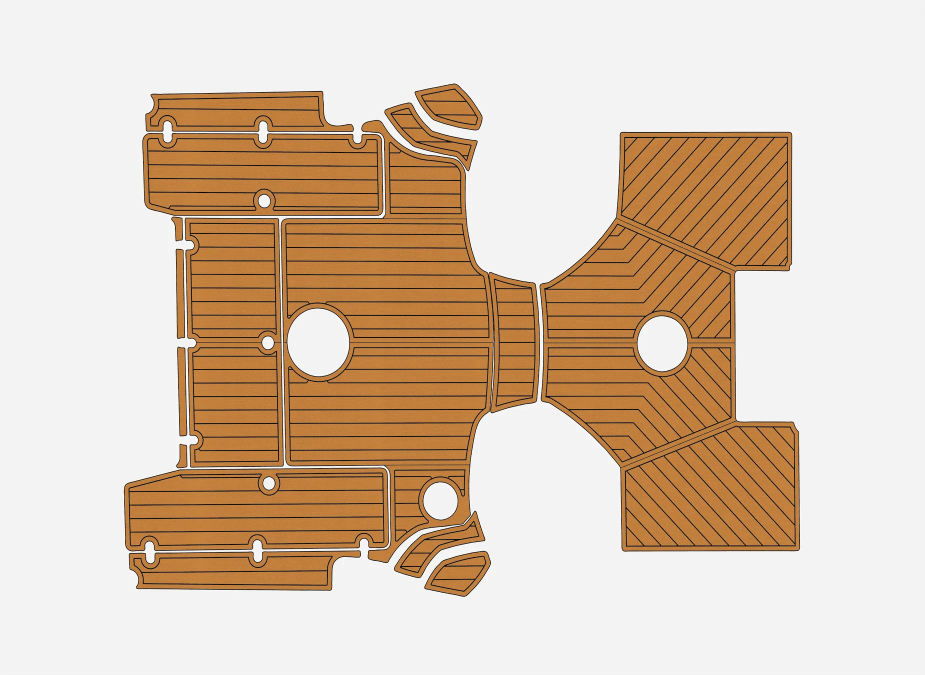 

2006-2009 Fountain 33 Sportfish Cruiser 1/4" 6mm EVA foam Non-Slip Teak Decking marine Mat aqua gatorstep carpet Marine Floor