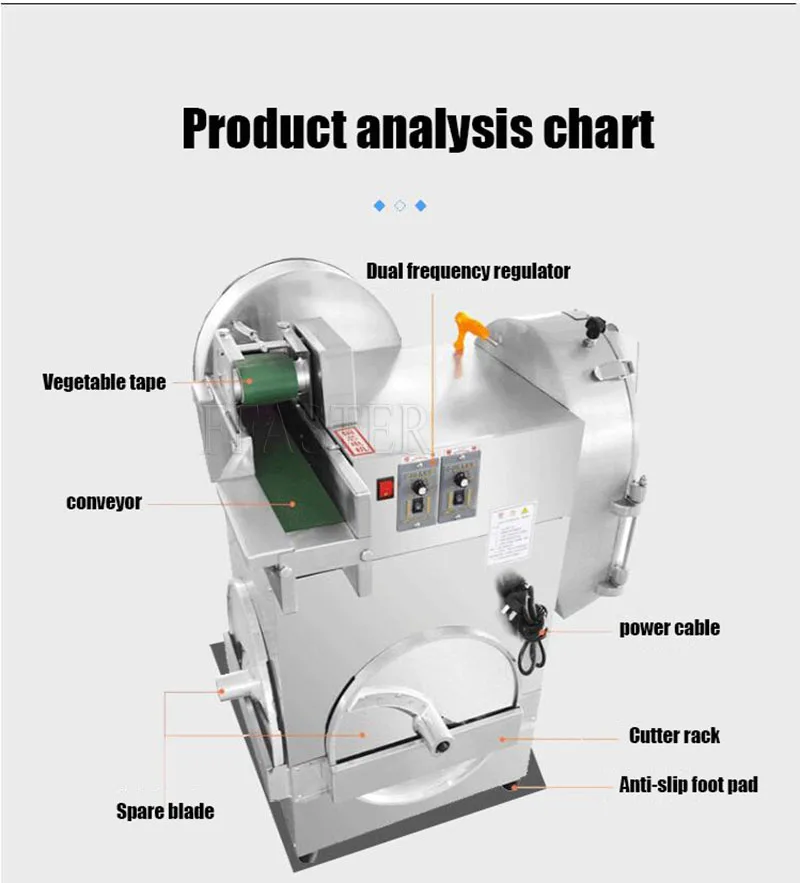 Double Head Fruit and Vegetable Cutting Machine Electric Onion Cutter Automatic Spinach Parsley Lettuce Cutter Chopper Slicer