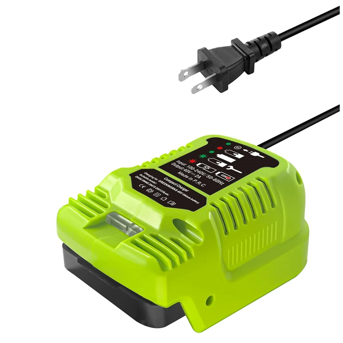 ABBO-Mini Charger for Greenworks 40V Battery MAX 40V Battery 29462, 29472 and for Greenworks Other 40V Battery US Plug