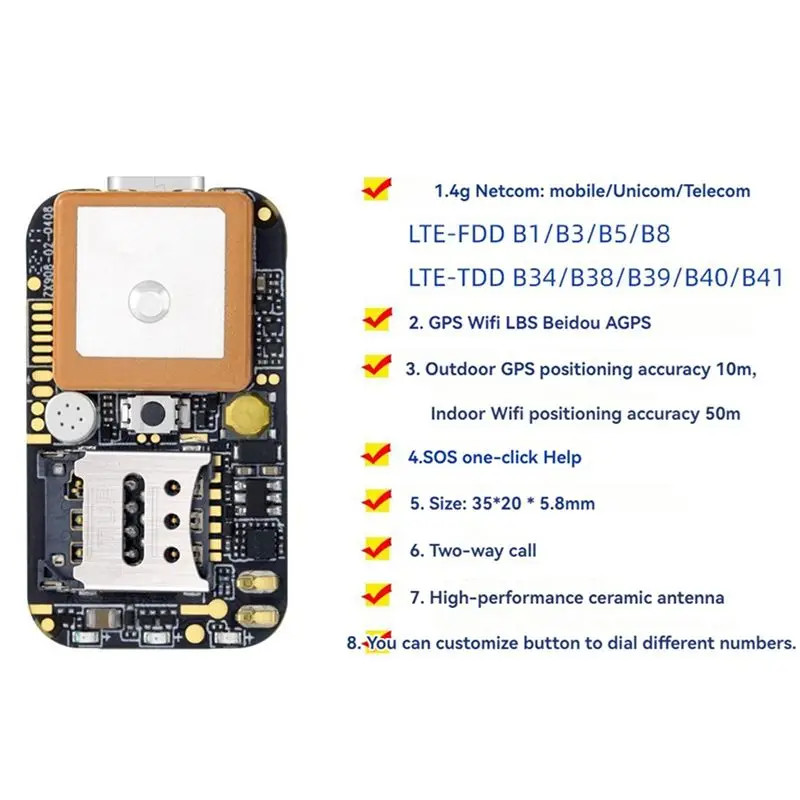ELECT-4X ZX908 Mini 4G GPS Tracker PCBA Chip Board For Vehicle Car Person Tracking System WIFI Beidou Satellite Locator