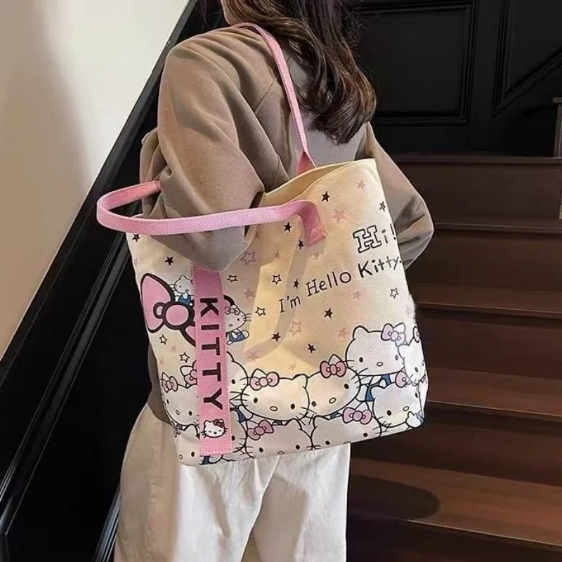 

Hello Kitty Large Capacity Shoulder Bag Cartoon Kt Cat Handbag Y2K Backpack Schoolbag Holiday Birthday Halloween Gifts