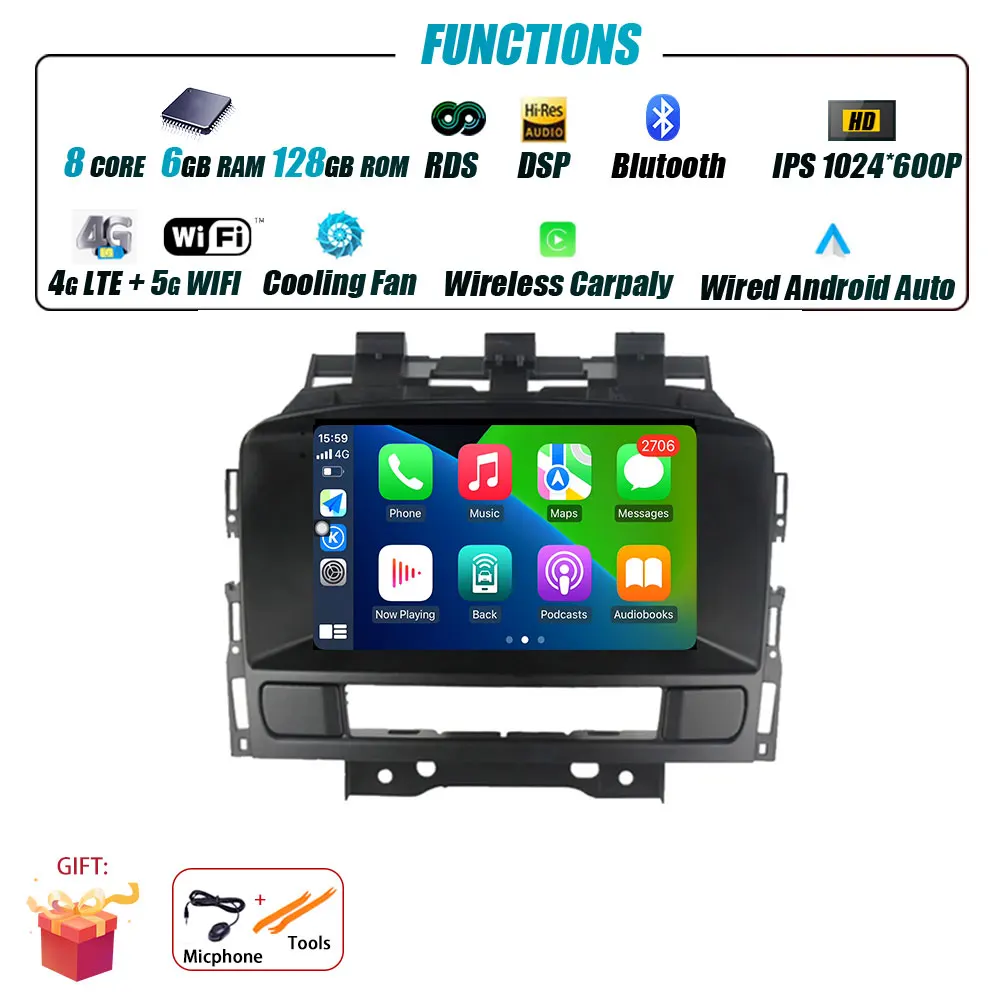 Voor Opel Astra J 2011-2014 Buick Excelle GT XT Radio Carplay Auto Multimedia Speler Intelligent Systeem Android Auto navigatie