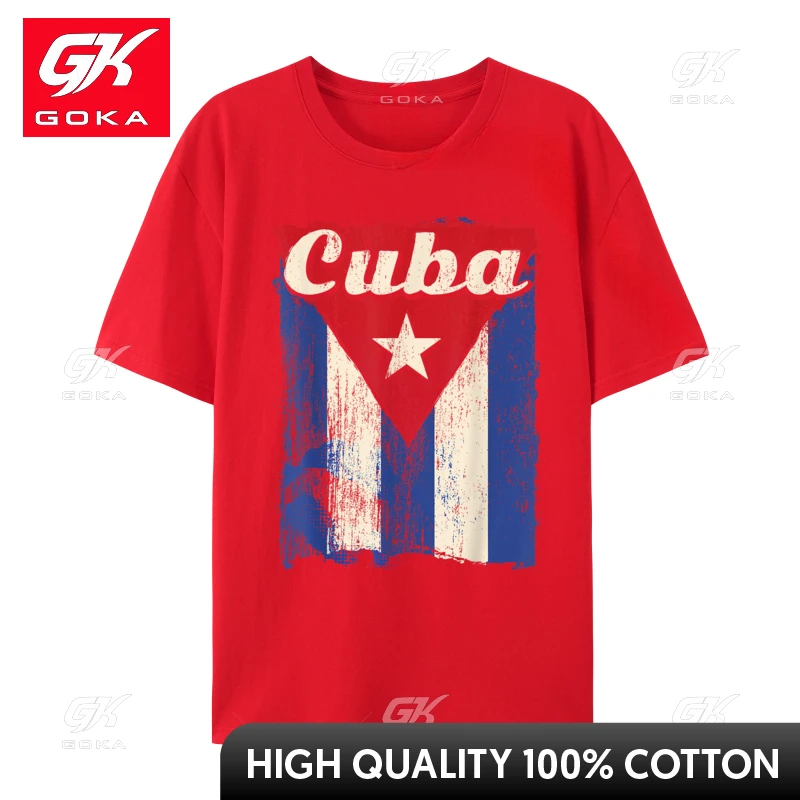 Cuban Flag Cuba Bandera Cubana Patriotic Custom Men 2024 Popular Printed Tops Shirt Cotton T-Shirt Unique Tops Shirt