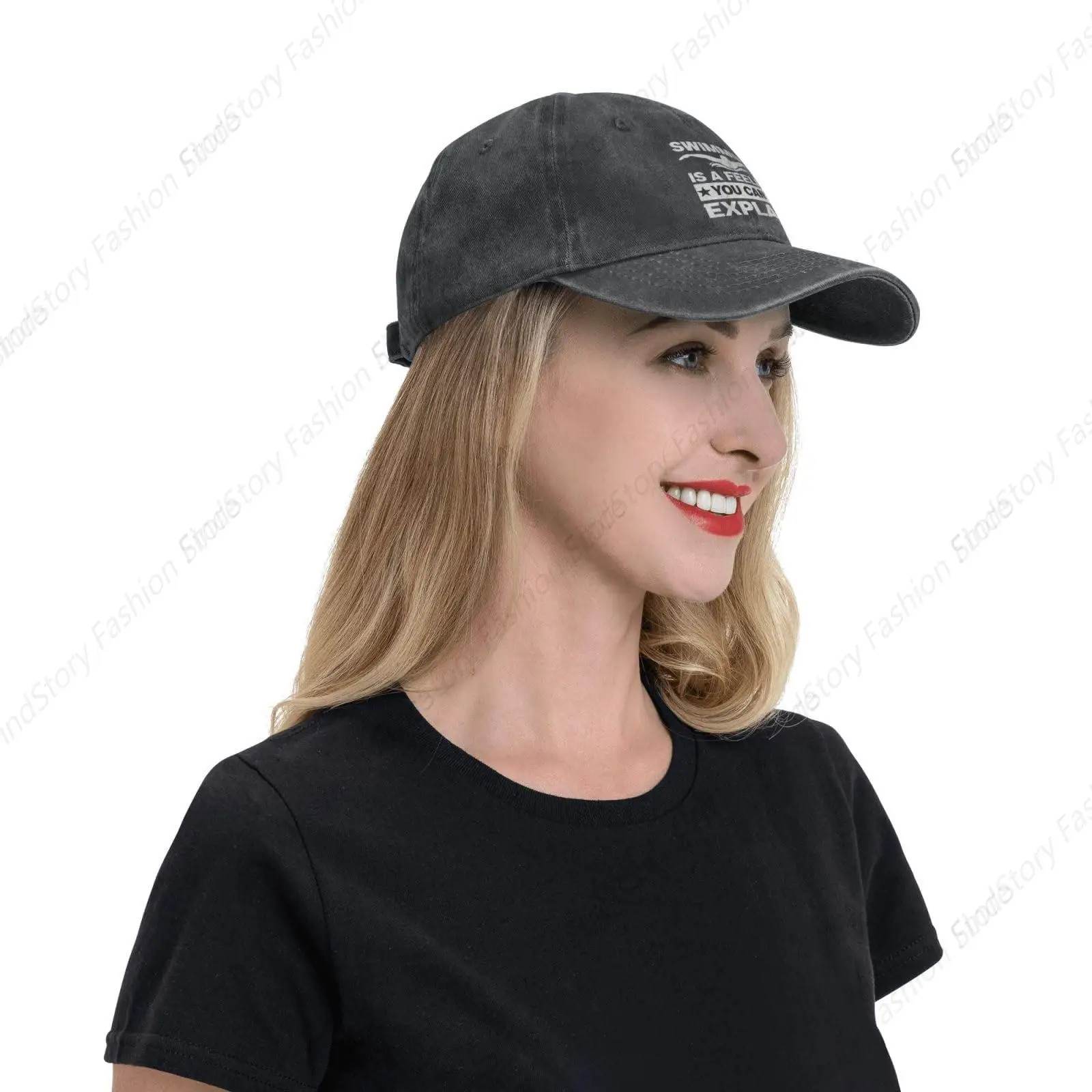 Il nuoto è una sensazione che non puoi dare una risposta al berretto da Baseball Unisex Vintage Trucker Denim Hat Cowboy regolabile per uomo donna Casual