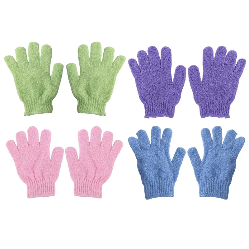 

4 Pair Shower Bath Gloves Exfoliating Wash Skin Spa Massage Body Scrubber Cleaner