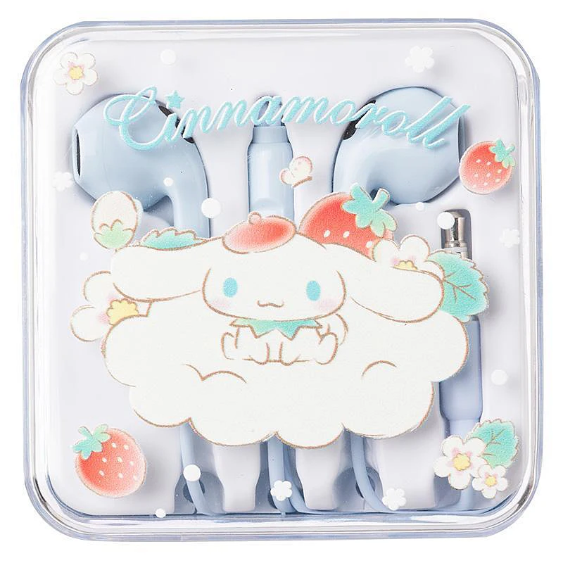 Sanrios Cinnamoroll Cartoon Melody Kuromi In-Ear Earbuds Wired Music Head Phones with Mic Lovely 3.5mm Typec Interface Earphone