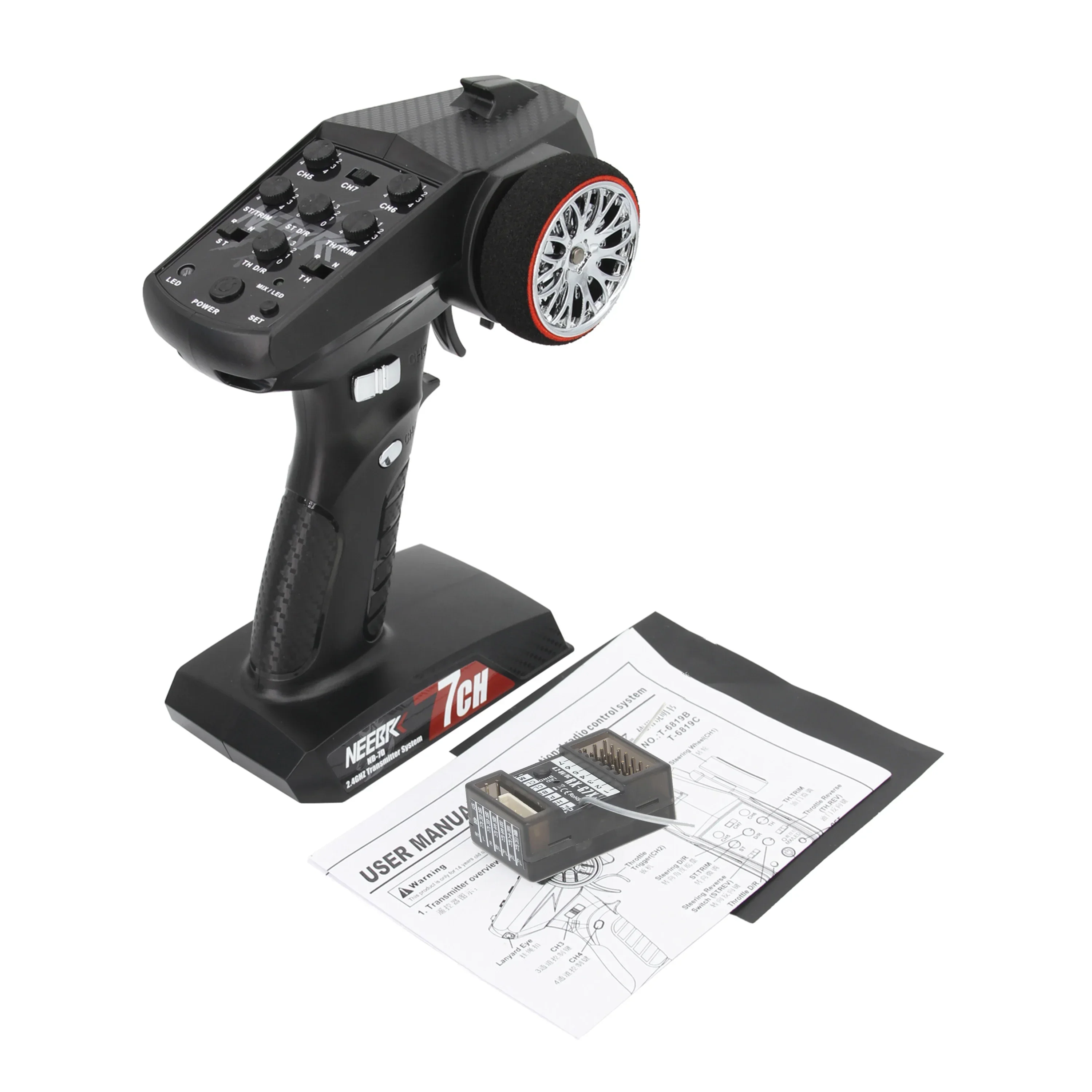 NEEBRC 7CH 2,4 GHz Funksystem-Sender mit 6-poligem Lichtstecker-Empfänger für MN82 MN99S MN168 MN78 Crawler Upgrade – Detail 13