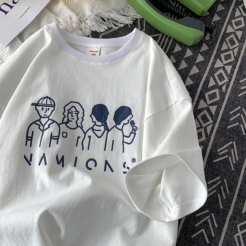 Extra Large 300 Pounds Couple Pure Cotton Short Sleeve T-Shirt Women Summer Loose Inner Wear Base Shirt Stylish Half Sleeve Top
