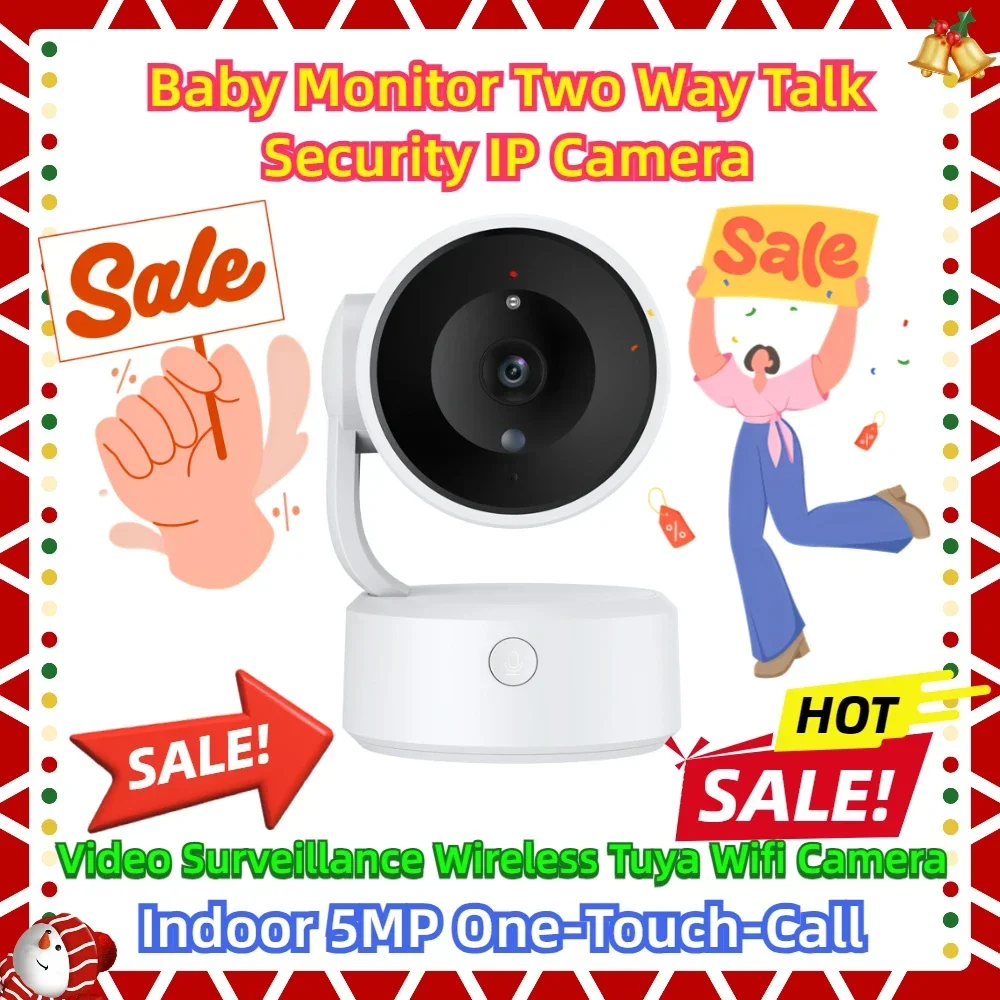 

Indoor 5MP One-Touch-Call Baby Monitor Two Way Talk Security IP Camera Video Surveillance Wireless Tuya Wifi Camera