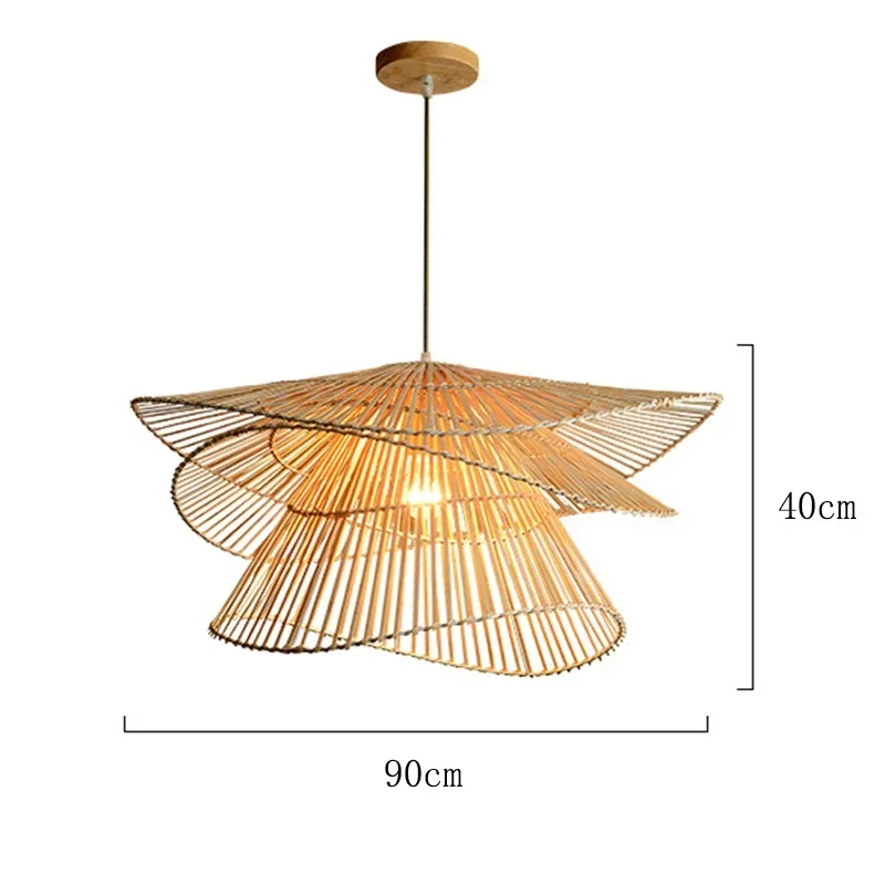 JIANKEXING Moderne handgemachte Rattan Kronleuchter kreative mehrstöckige Restaurant Wohnzimmer Pendelleuchte Dekor Bambus gewebte Leuchten 8