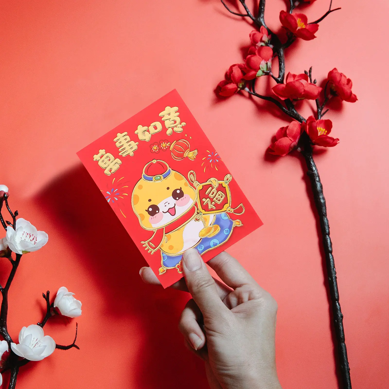 

36 шт. красных конвертов с мультяшными змеями, 2025 год, новогодние красные пакеты, подарки на Весенний фестиваль, креативные кармашки для денег