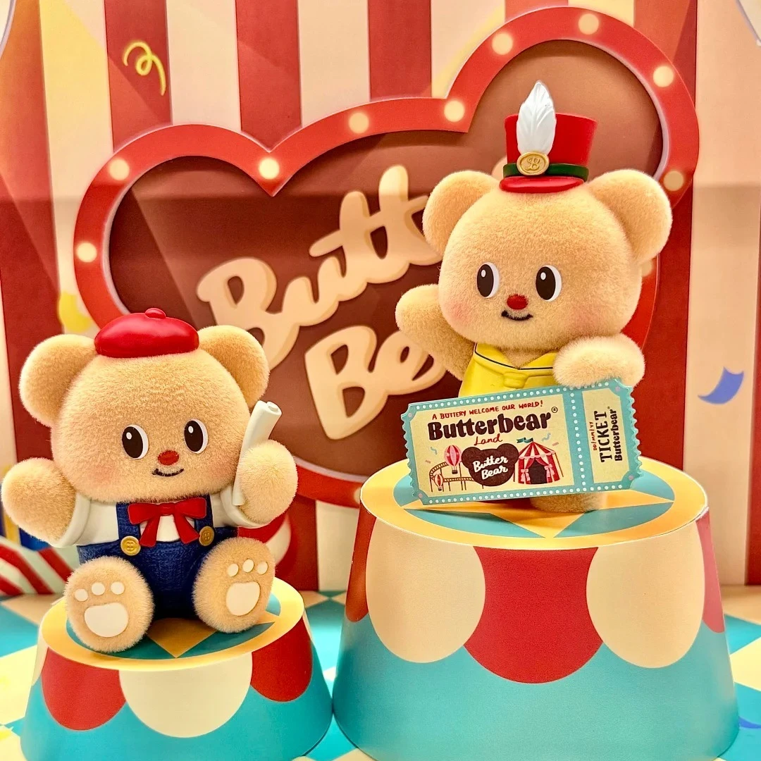 Caja ciega de la serie Butter Bear Top Team, bonita figura de acción, caja misteriosa, muñeca de Anime, oso mantequilla, modelo periférico, juguete, bolsa sorpresa