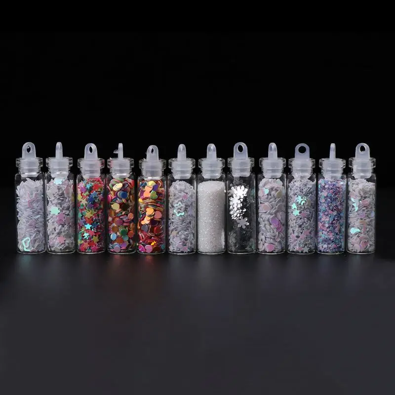 Beauty Filling Tools 12 Bottle/Set Art Makeup DIY Manicure Sequins Multi Functional Nails Art Glitter Dropship