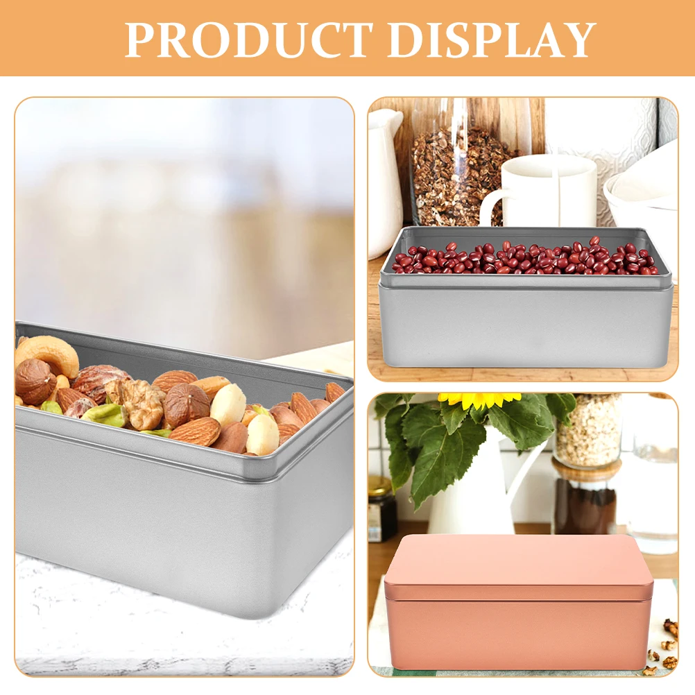 

4pcs Tinplate Boxes Golden Silver Storage Containers for Kitchen Office Hotel Restaurant Teahouse Jewelry Coins Mints Candies