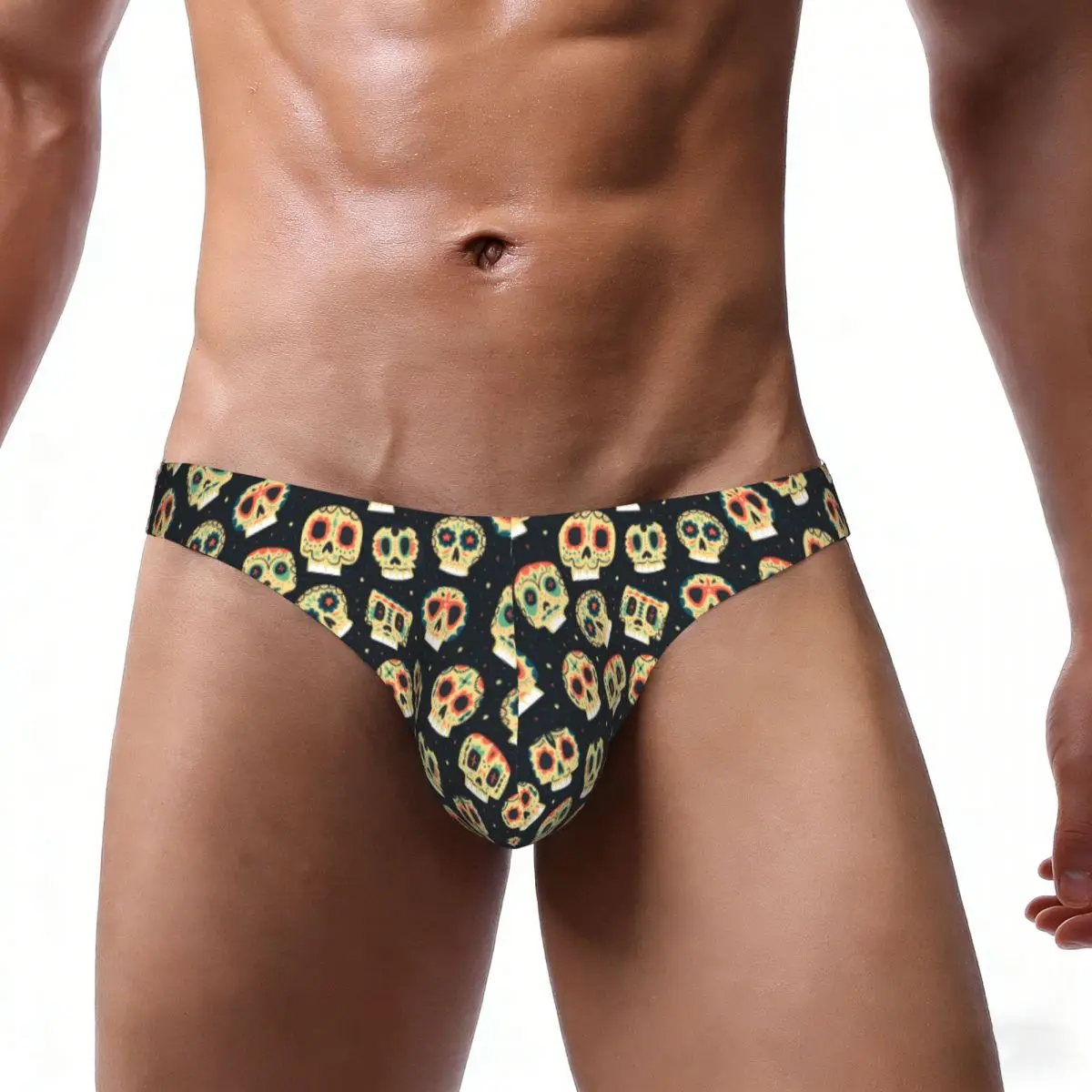 Sexy Man's Underwear Briefs Cartoon Dead Day Ethnic Mexican Skulls Men Underpants