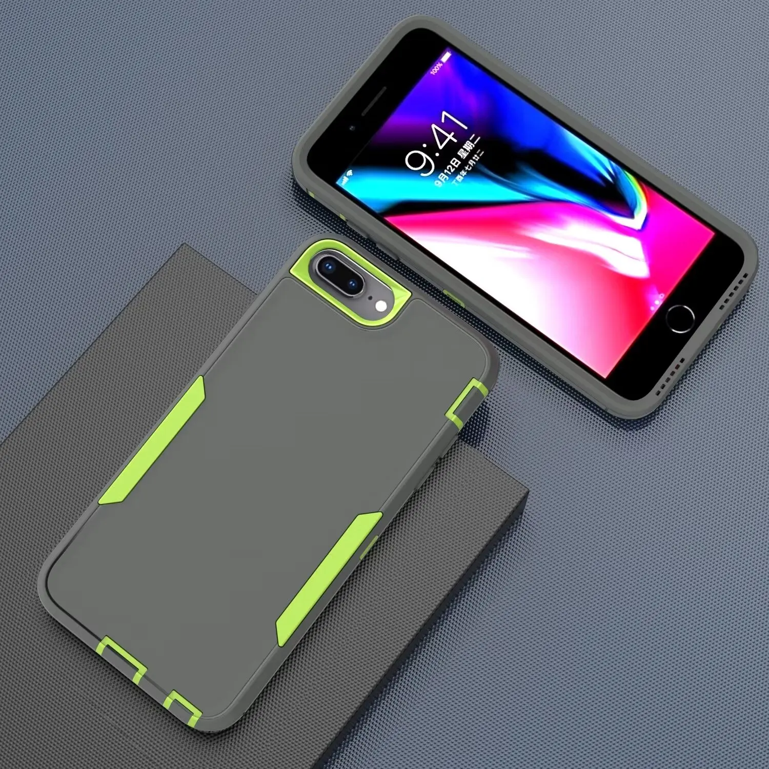 Fit iPhone 7 Plus Phone Cover, Heavy Duty Shockproof Support magnetic car mount Protective Case For iPhone 8 Plus