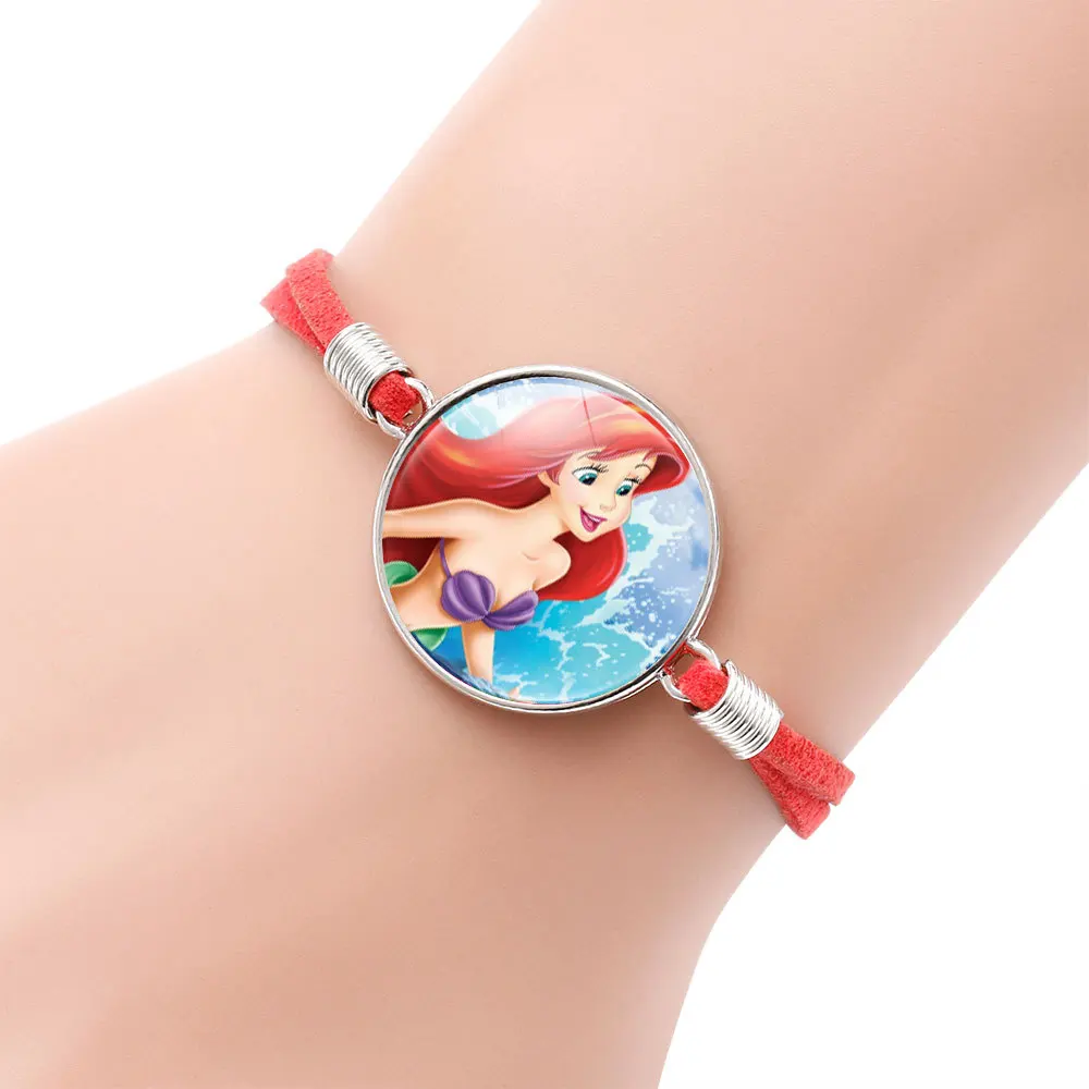 Disney Cartoon Bracelet Girl Elsa Anna Snow White Cinderella Anime Frozen Jewelry Accessories Kawaii Bracelet Kid Christmas Gift